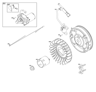 Flywheel, Ignition, And Starter Group Diagram and Parts List for 25V337-0019-F1 200000 - 399999 Briggs and Stratton Engine